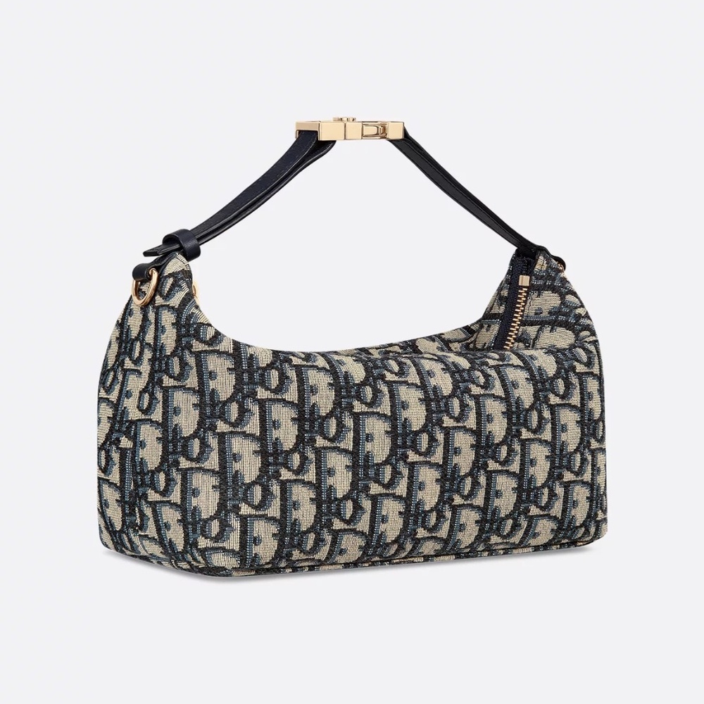 Medium DiorTravel Nomad Pouch - Blue Dior Oblique Jacquard